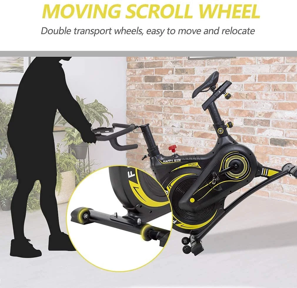FDW Exercise Bike Cycle Stationary Indoor/Outdoor Fitness Equipment W/LCD Display Resistance Adjustment Easy To Move , Black
