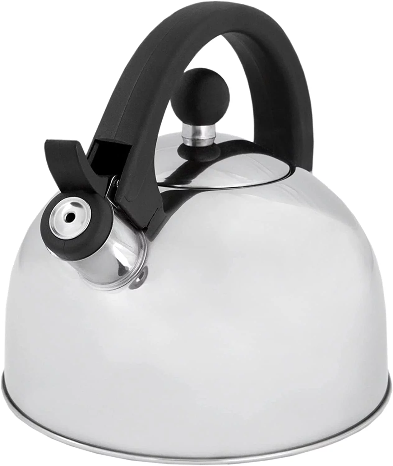 Tea Kettle Whistling Lid Opening Stovetop Water Boiling Pot Stainless Steel, Matte 85 Oz 2.5 L Silver