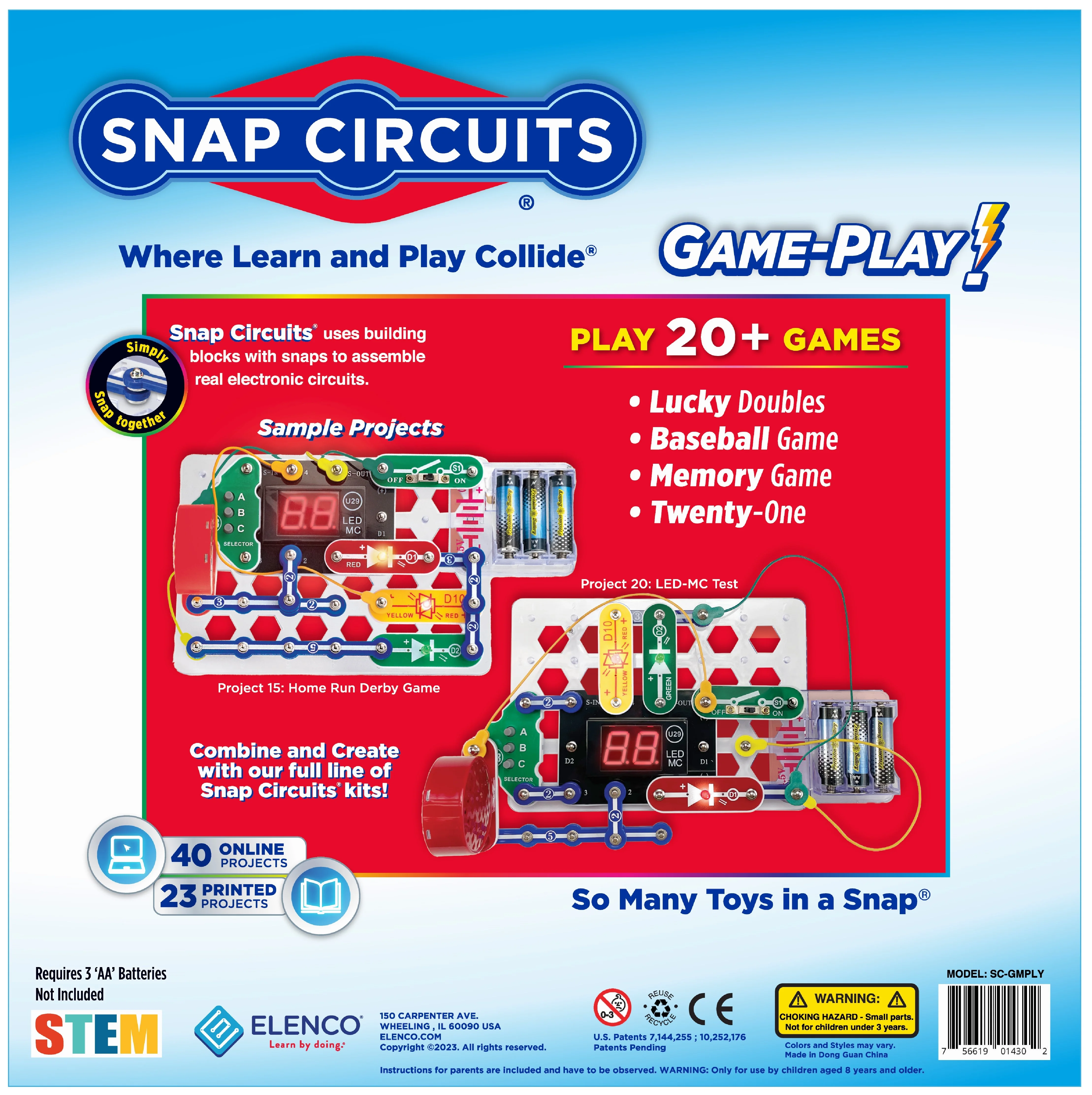 Snap Circuits® Game Play SCGMPLY | Electronics Exploration Kit | Over 60 Projects | STEM Educational Toy for Kids 8+
