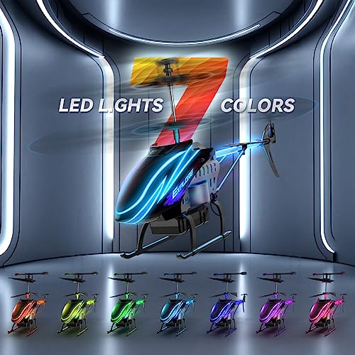 RC Helicopter, Remote Control Helicopter for Kids with 30Mins Flight(2 Batteries), 7+1 LED Light Modes, Altitude Hold, RC Toys for Boys Girls