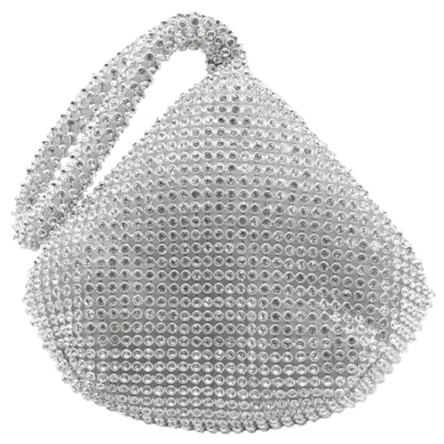 Women Clutch Evening Handbag Bag Full Rhinestones Bling Wrist Bag Purse for Wedding Party Prom