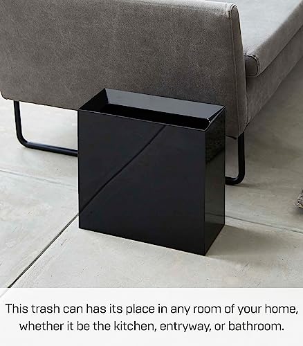 Yamazaki Home Trash Can-Modern Garbage Waste Basket with Handle for Kitchen Bedroom Bathroom Office | Plastic, Tall, White