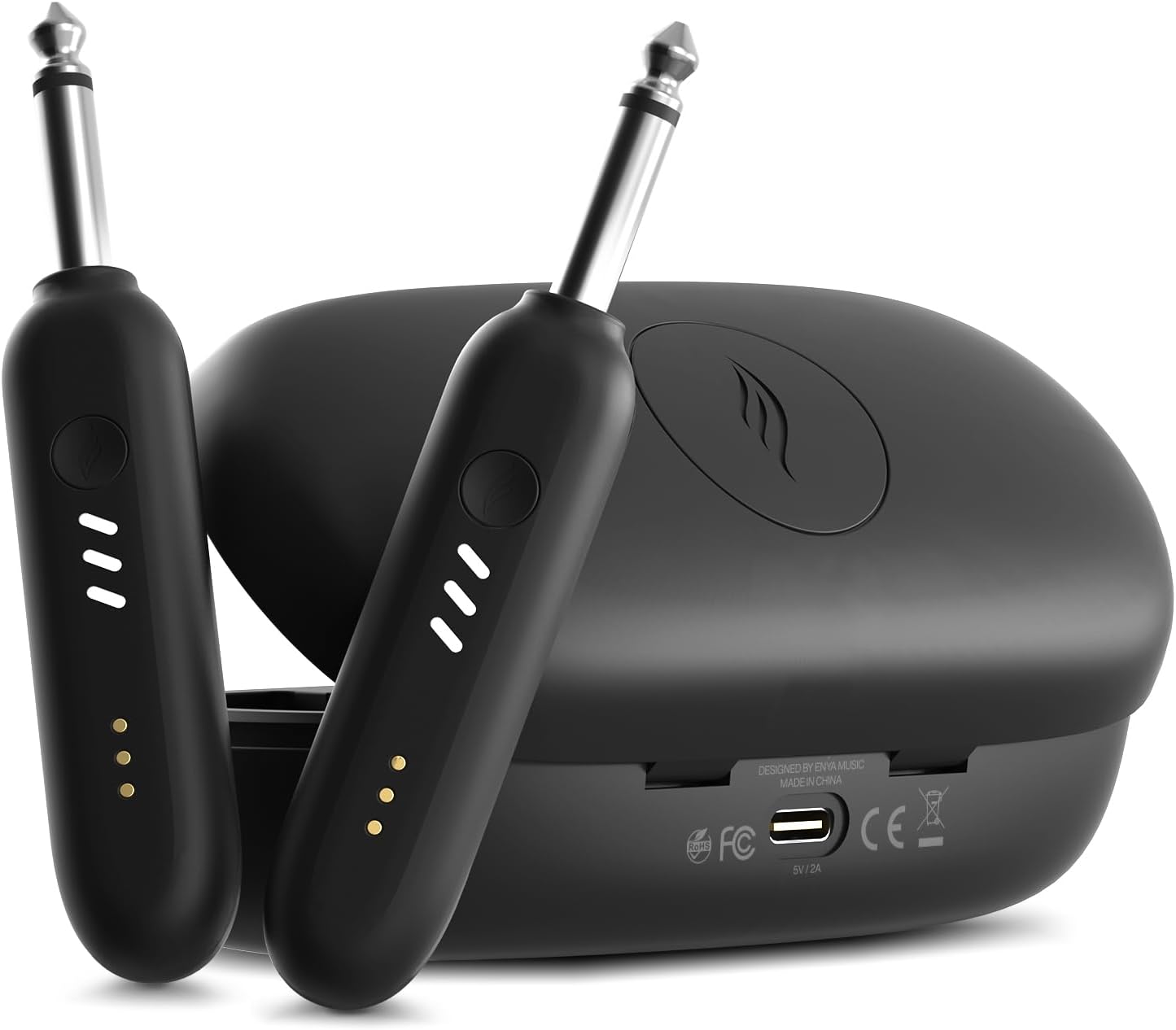 Enya NOVA Go SP1 Carbon Fiber Acoustic Electric Guitar with Smart AcousticPlus 35 Inch Travel Acustica Guitarra Starter Bundle Kit(White) & Enya Smart Automatic Guitar Tuner & Wireless Guitar System