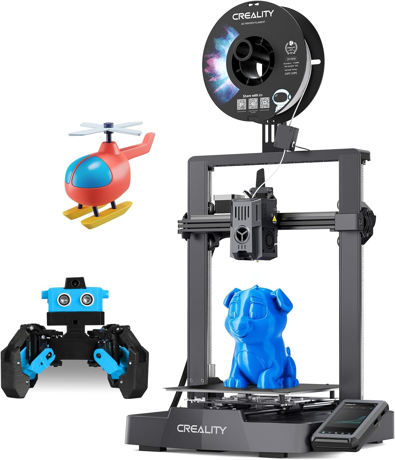 Official Creality Ender 3 V3 KE 3D Printer 500mm/s High Speed Printing Smart Remote Control Auto Calibration 300℃ Printing Temp Ultra-Smooth Motion Linear Rail 220x220x240mm