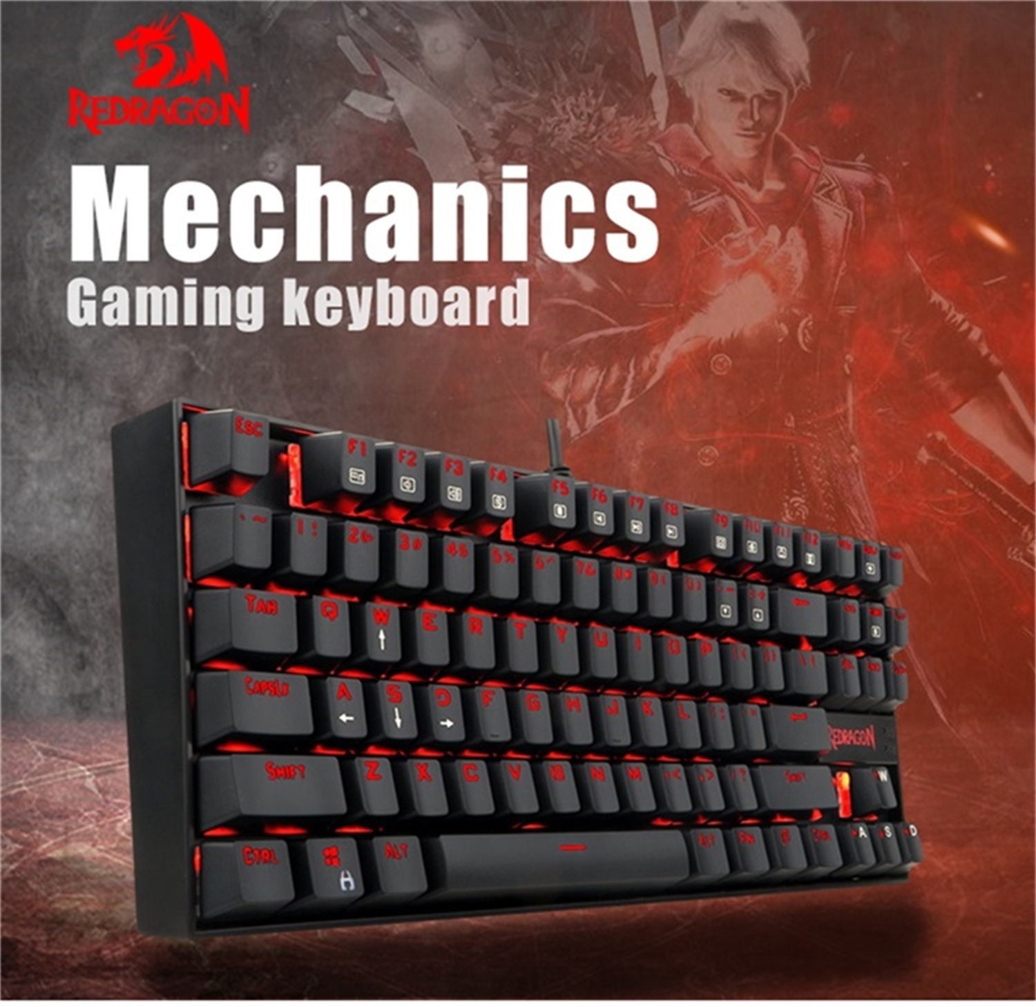 Redragon KUMARA K552 Led Backlit 87 Key Full Key Anti-Ghosting Spill Proof Design USB wired Mechanical Gaming Keyboard