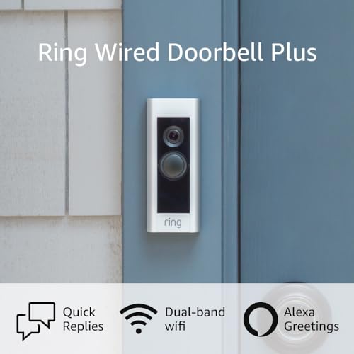 Ring Wired Doorbell Plus - Upgraded, with added security features and a sleek design (existing doorbell wiring required)