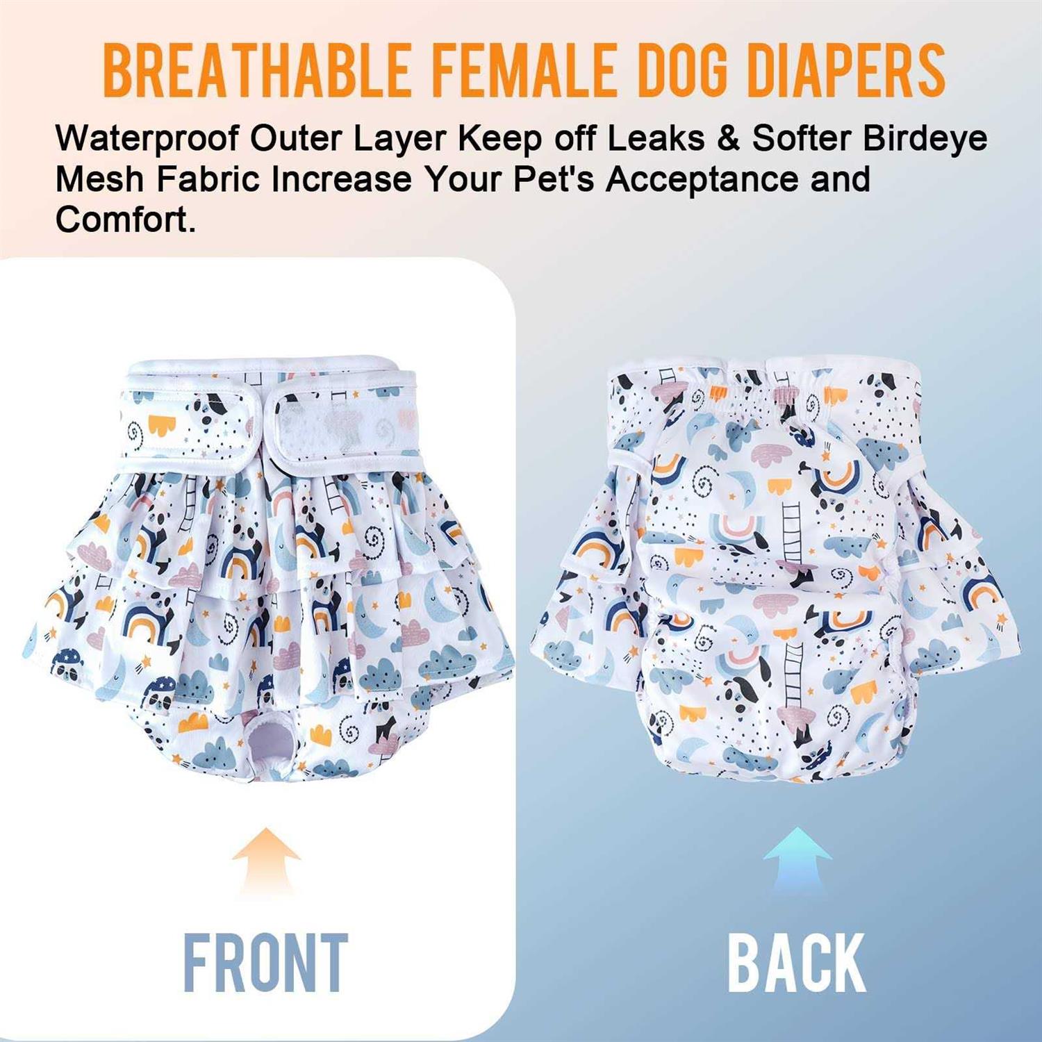 Tsikavo Washable Dog Diapers Female 3 Pack Premium Reusable Doggie Diapers,High Absorbency Leak-Proof Puppy Diapers for Female Dog in Heat - Pet Supplies online store