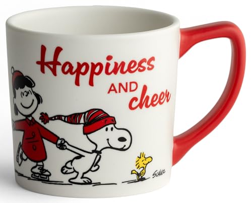 DaySpring - Peanuts - Happiness And Cheer Ceramic Mug, 14oz, Red