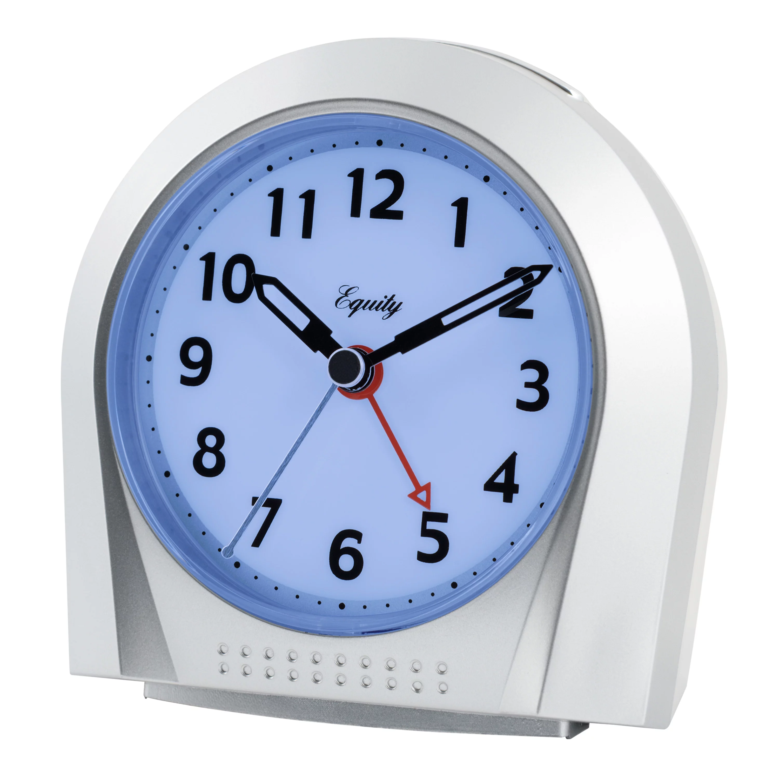 Equity by La Crosse Silver Silent Sweep Night Vision Alarm Tabletop Clock, 21103