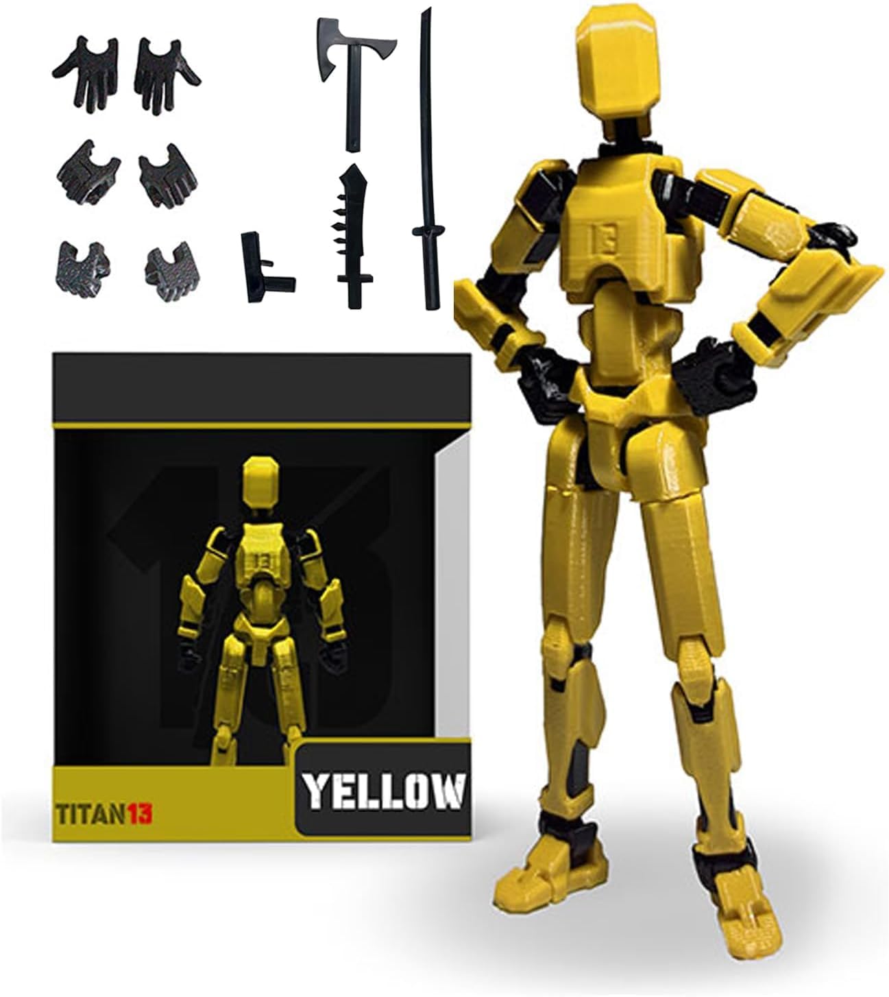 6PCS Titan 13 Action Figures | T13 Action Figure 3D Printed Multi-Jointed Movable | 3D Printed Dummy Robot Action Figures | T13 Action Figure Already Assembled