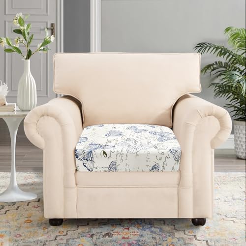 SearchI Waterproof Couch Cushion Covers Replacement, Washable Sofa Chair Seat Cushion Covers Soft Jacquard Couch Cushion Slipcovers Stretch Furniture Protector for Kids, Pets(Medium, Light Grey)