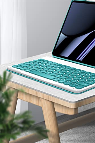 iPad 10.2 Keyboard Case iPad 9th 8th 7th Generation iPad Air 3 iPad Pro 10.5 Keyboard Case , Top Pencil Holder - Concave Keys - Detachable Keyboard Slim Leather Folio Smart Cover ,Black