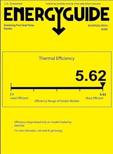 Above Ground Pool Heater, Up to 5000gallons Swimming Pool Heat Pumps, Fits 8/11/15 Foot Pools Electric Pool Water Heaters, Max Output 16184BTU/hr, 110V~120V/60Hz