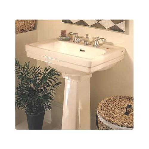 Toto Promenade 24-in Pedestal Bathroom Sink with Single Faucet Hole in Colonial White LT532#11