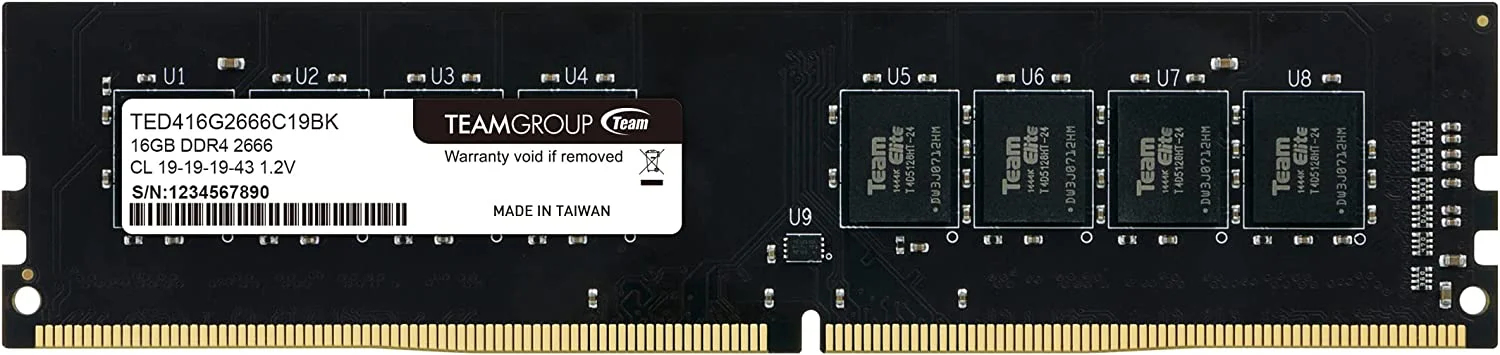 TEAMGROUP Elite DDR4 16GB Single 2666MHz (PC4-21300) CL19 Unbuffered Non-ECC 1.2V UDIMM 288 Pin PC Computer Desktop