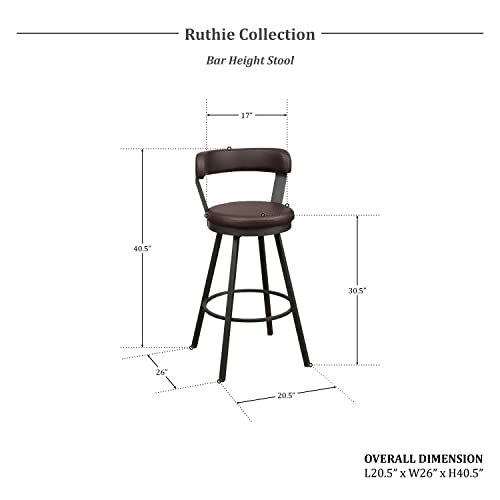 Lexicon Ruthie Swivel Counter Stool, Set of 2, 25.5