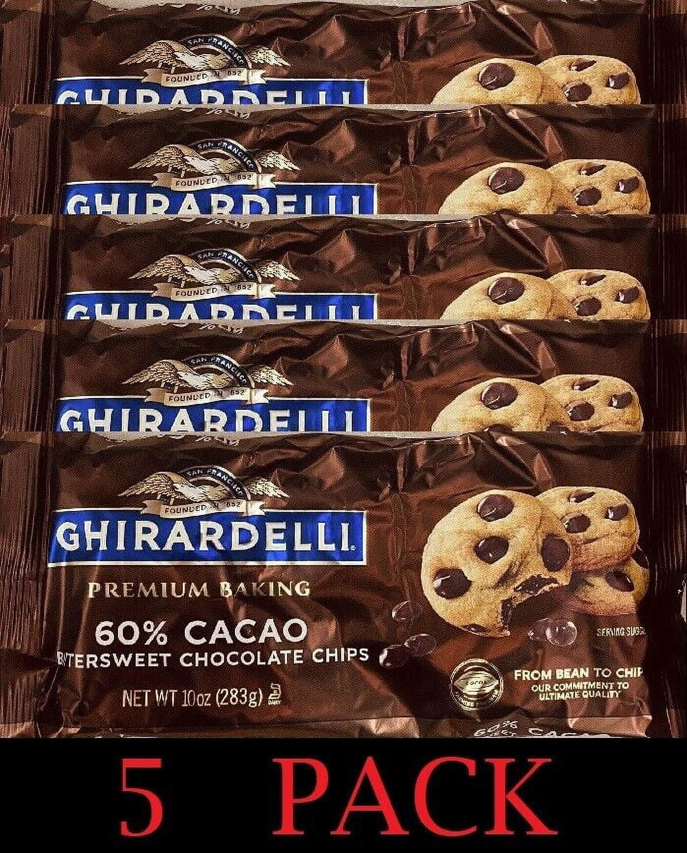 5x GHIRARDELLI 60% Cocoa Bittersweet Chocolate Chips Baking Premium 10 oz 5 PACK