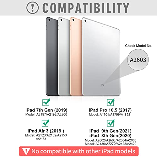 Keyboard for iPad 9th/8th/7th Generation Case 10.2 inch,360° Rotatable Magnetic iPad Pro 10.5-inch Air 3 Case with Pencil Holder,7 Color Backlit Bluetooth Keyboard (Rose Gold)