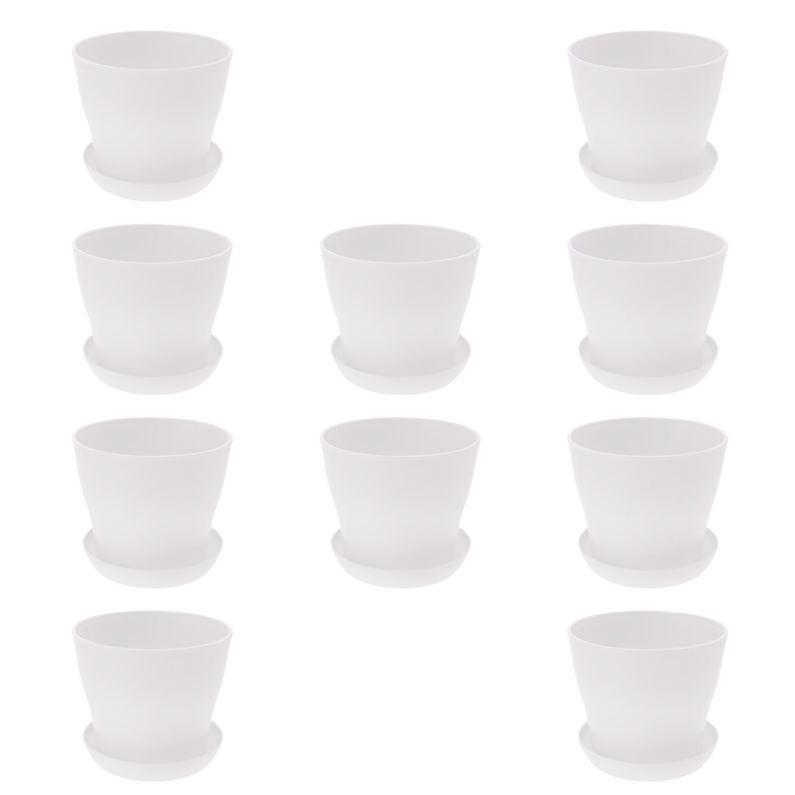 10 Pcs Flowerpot Flower Planting Pot Walkway Flower Pot 10.00X10.00X8.50CM White