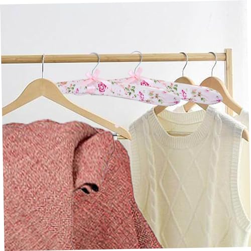 Padded Hanger, 10PCS Floral Padded Coat Hangers Bridal Wedding Dress Hanger Rack Soft Padded Hangers for Women Anti Slip Sweater Hangers for Clothes Skirts Closet