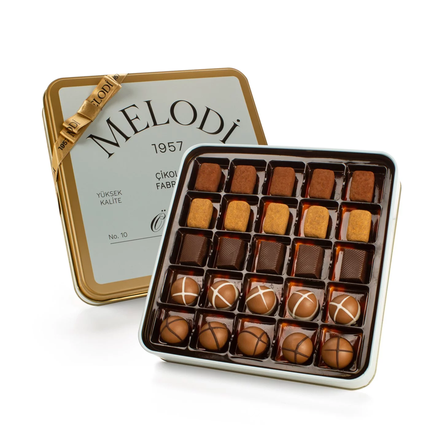 Praline Truffle Metal Chocolate Gift Box, Unique Gift Idea For Him or Her, Assorted Gourmet Treats Chocolates