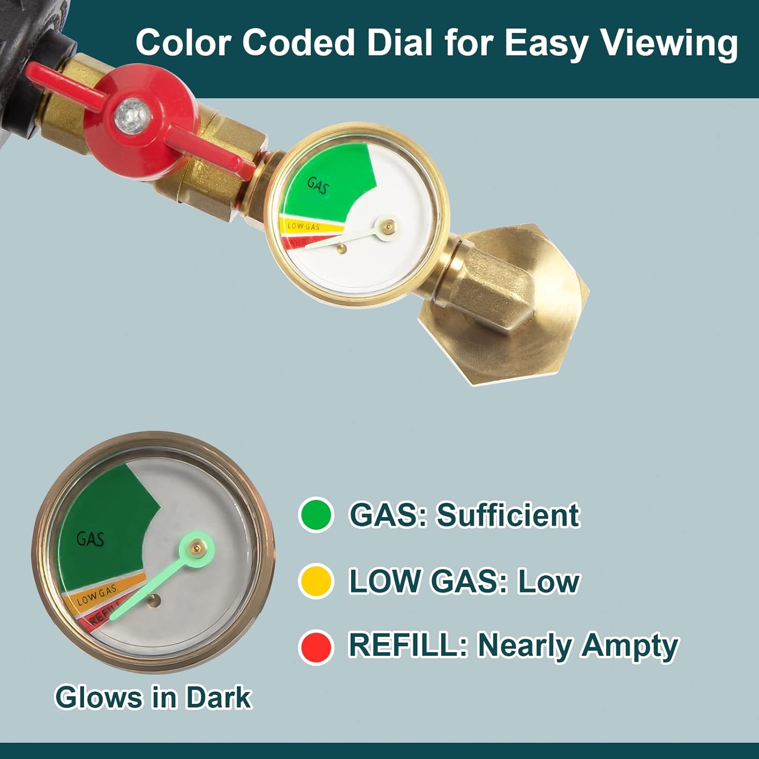 GASPRO Upgraded Propane Refill Adapter with Valve and Gauge, Fill 1 lb Bottles from 20 lb Tank, 90-Degree Elbow Design, Easy to Use, Solid Brass