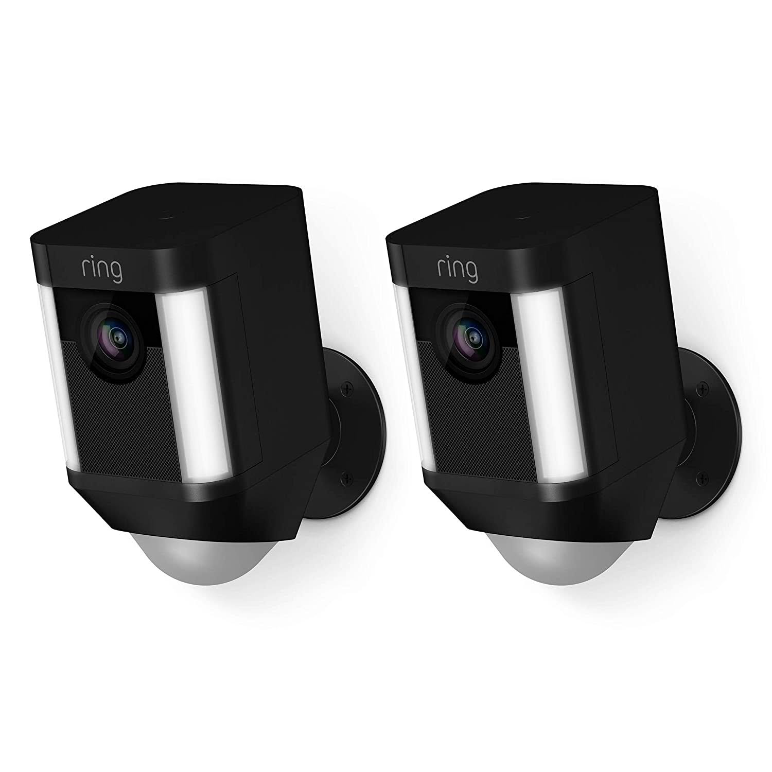 Ring Spotlight Cam Battery HD Security Camera with Built Two-Way Talk and A Siren Alarm Works with Alexa Black / Device Only / 2