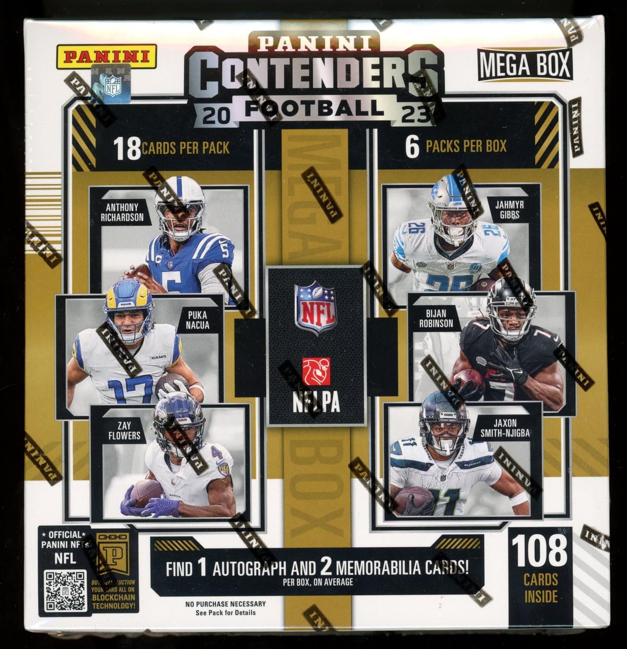 Panini 2023 Contenders Football Mega Trading Card Box (108 Cards/Box) One Autograph Teal Parallels