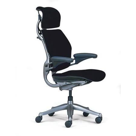 Humanscale Freedom Chair Fully Adjustable Model with Headrest in Black, Executive Office Chair