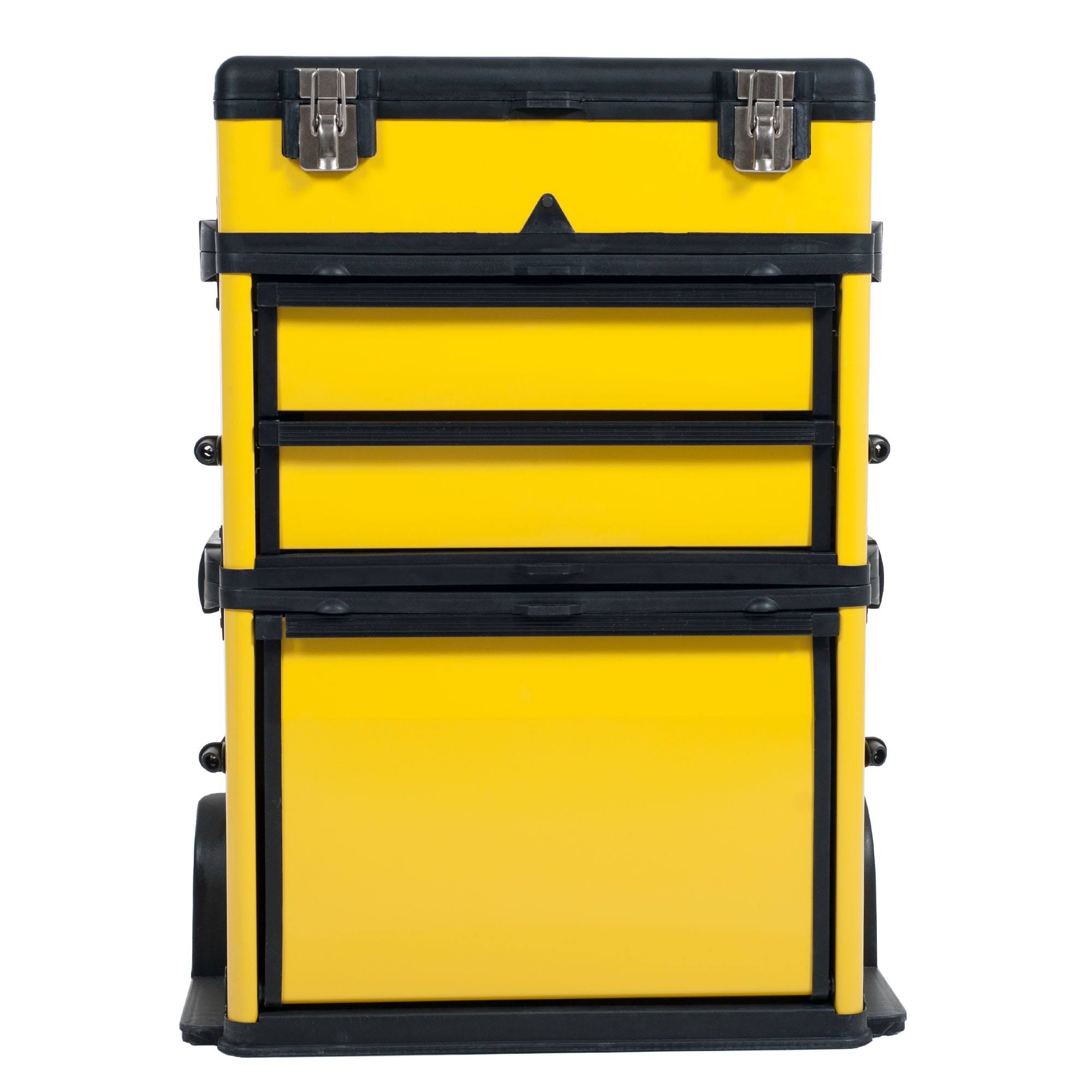 Stalwart Mobile Stacking Portable Metal Trolley Tool Box Chest