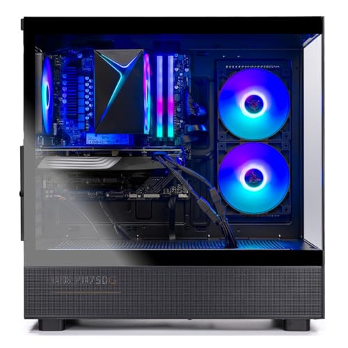 Skytech Gaming Azure 3 Desktop PC, Ryzen 7 9700X 3.8 GHz (5.5GHz), NVIDIA RTX 5060, 1TB NVMe SSD, 32GB DDR5 RAM 6000 RGB, 850W Gold ATX 3 PSU, 360mm ARGB AIO, Wi-Fi, Win 11