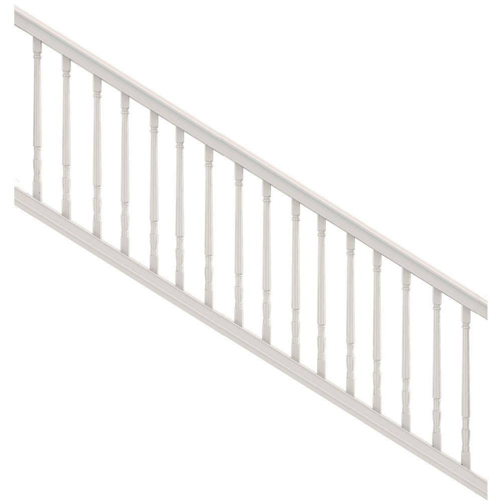 Veranda Bella Premier Series 8 ft. x 36 in. White PolyComposite Stair Rail Kit with Colonial Balusters
