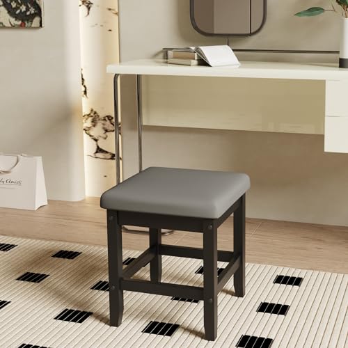 Vanity Stool with Storage, Vanity Chair with Padded Cushioned, Piano Bench, Makeup Bench Dressing Stool, Vanity Seat for Entryway, Living Room, Bedroom (White 1)