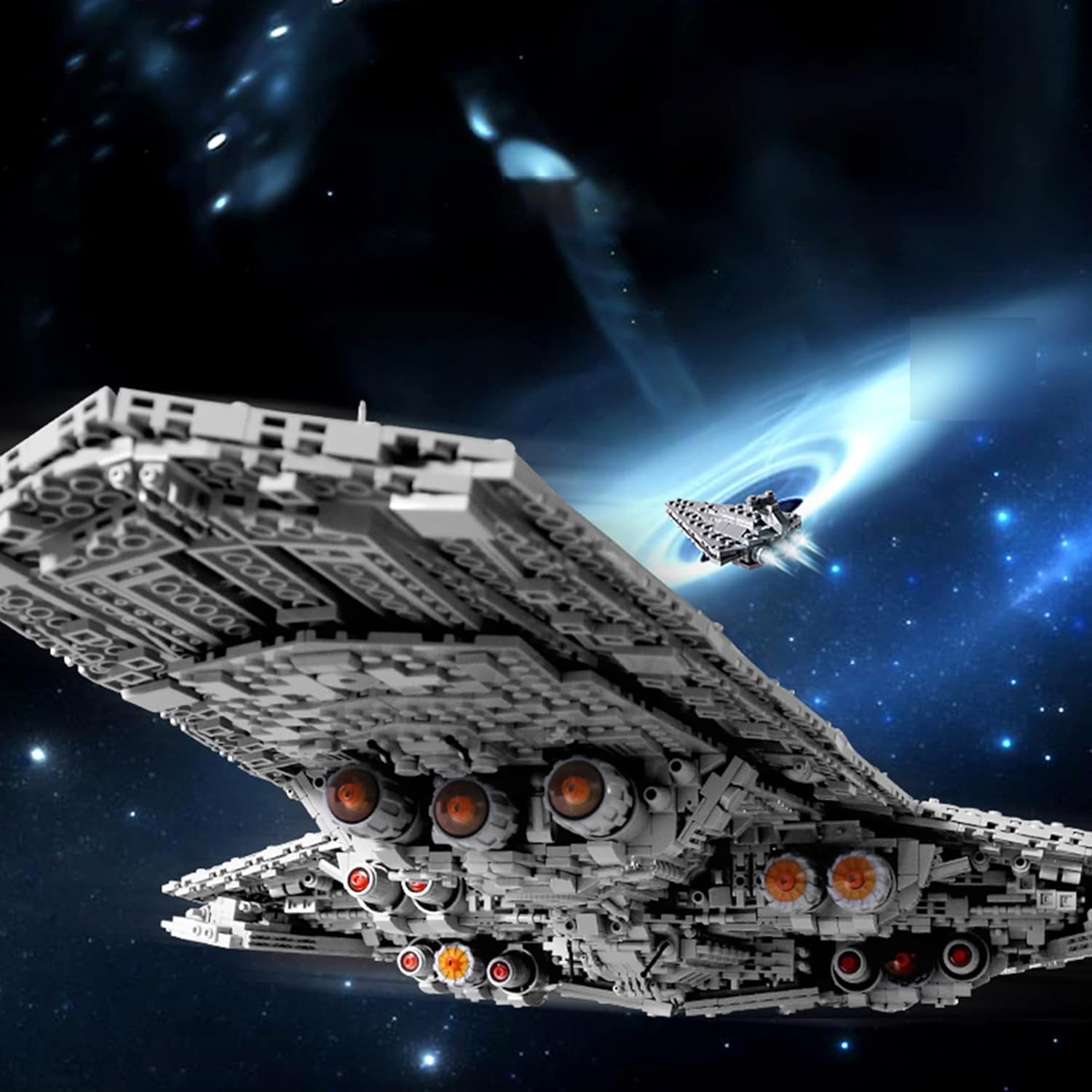 Audio Star Imperial Wars Cruiser Destroyer - 7550+ pcs Super Star UCS Imperial Destroyer Model, Compatible with Lego Star Wars, 52.7 x 18.8 x 7.8 inches