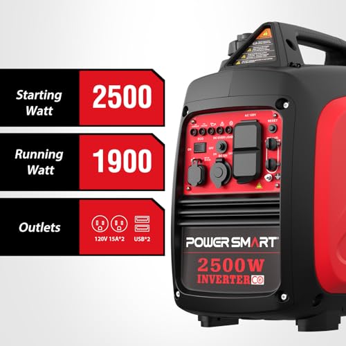 PowerSmart 2500-Watt Portable Inverter Generator with Super Quiet for Camping - Radiant Selections