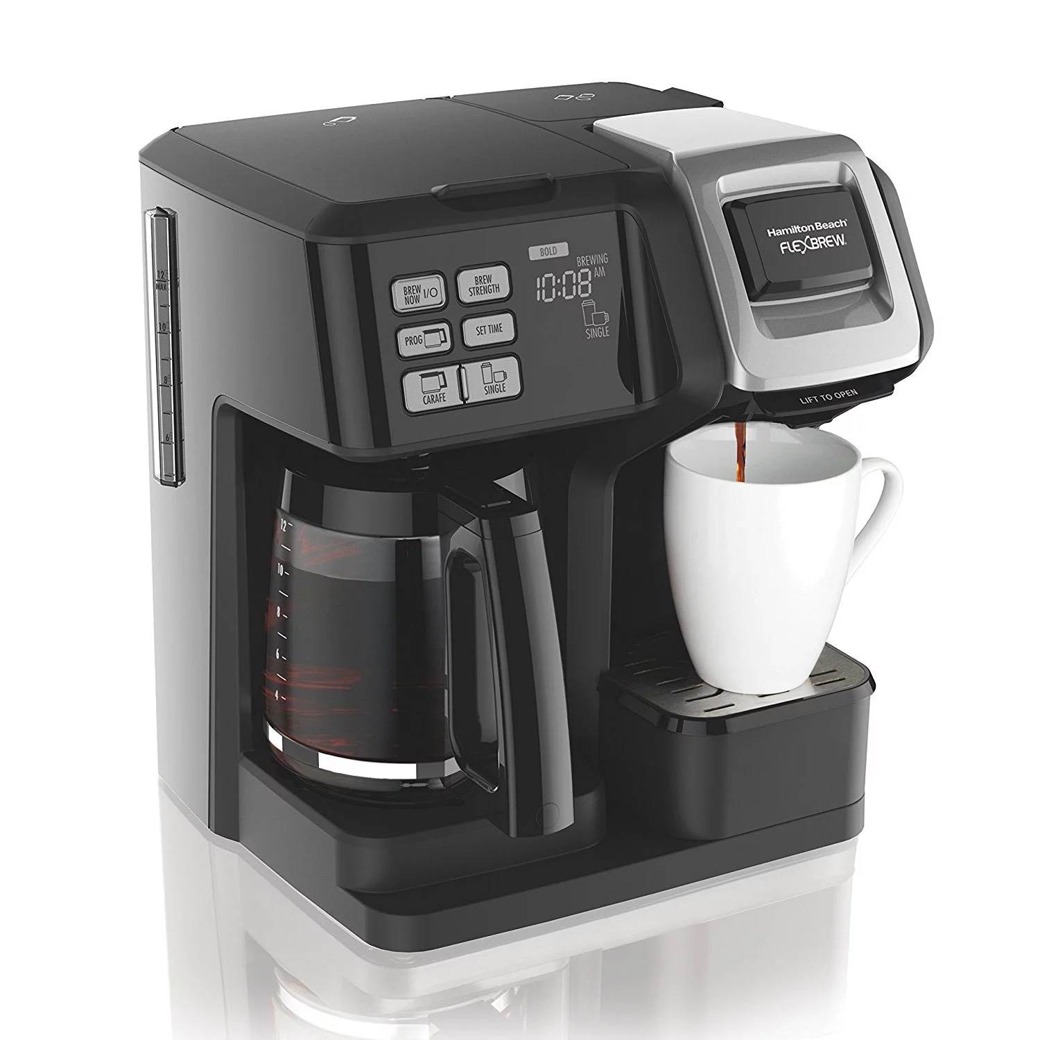 Hamilton Beach 49976 FlexBrew 2-Way Brewer Programmable Coffee Maker - Black REFURBISHED