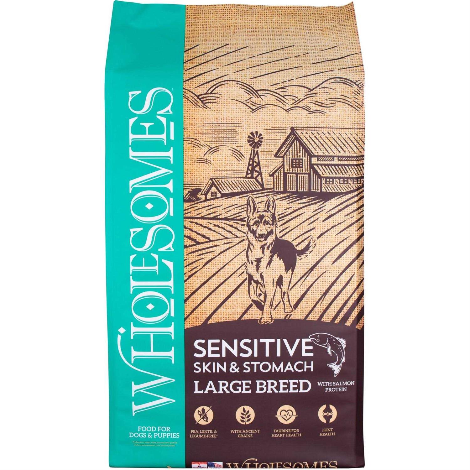 Wholesomes Sensitive Skin & Stomach Large Breed Salmon Dry Dog Food - Pet Supplies online store