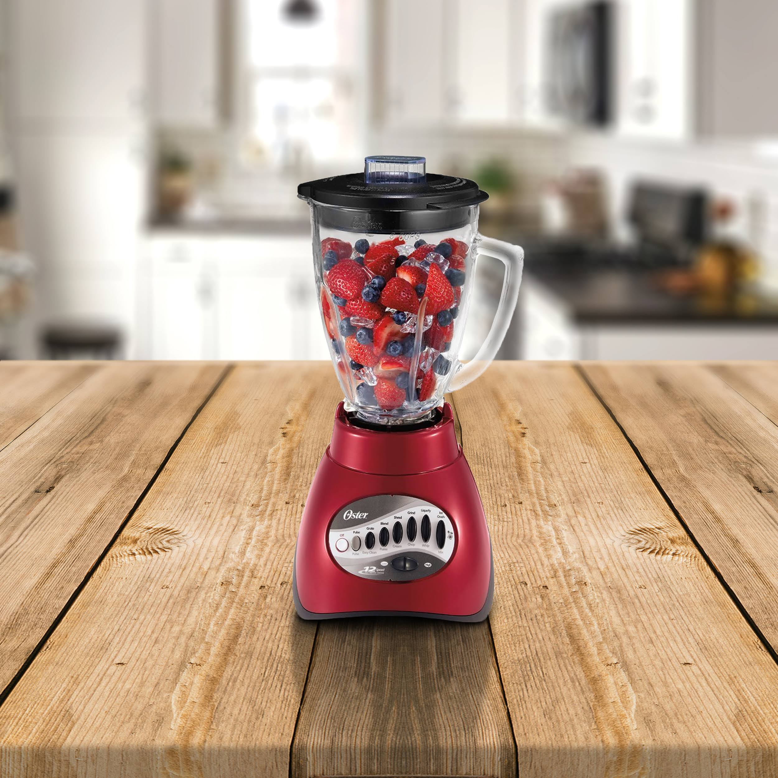 Oster 12-Speed Blender, 6-Cup Capacity, Metallic Red