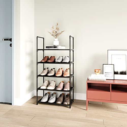 10-Tier Large Shoe Rack,20-25 Pairs Sturdy Shoe Shelf Storage Organizer,Tall Shoe Stand for Entryway, Hallway and Closet(White)