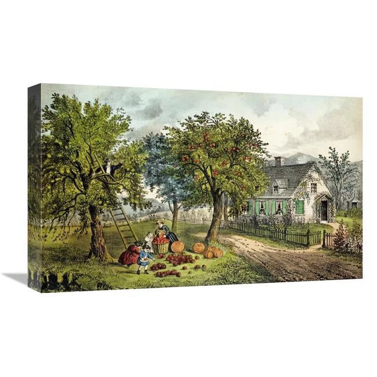 Global Gallery  American Homestead - Autumn Art Print - Currier & Ives