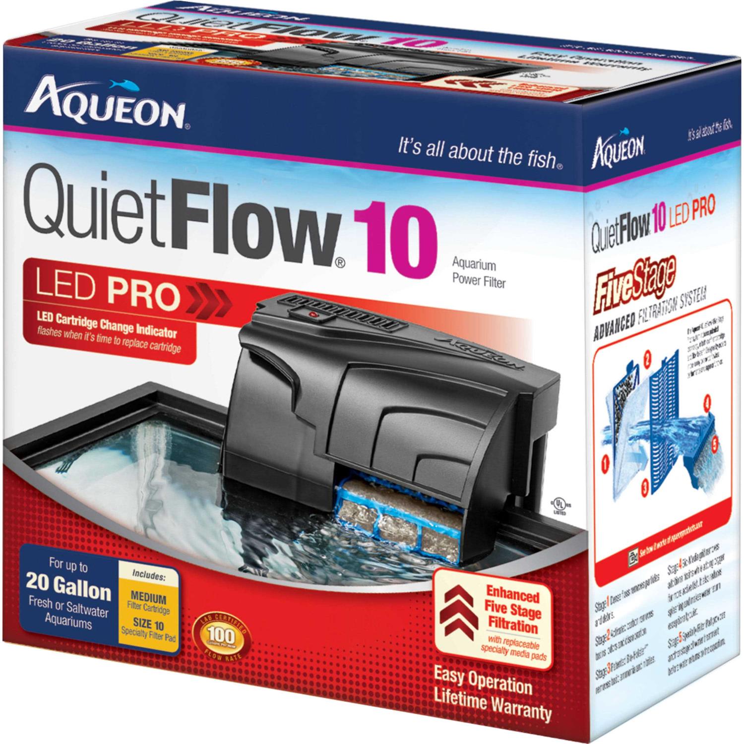 Aqueon QuietFlow 10 LED Pro Aquarium Power Filter - Pet Supplies online store