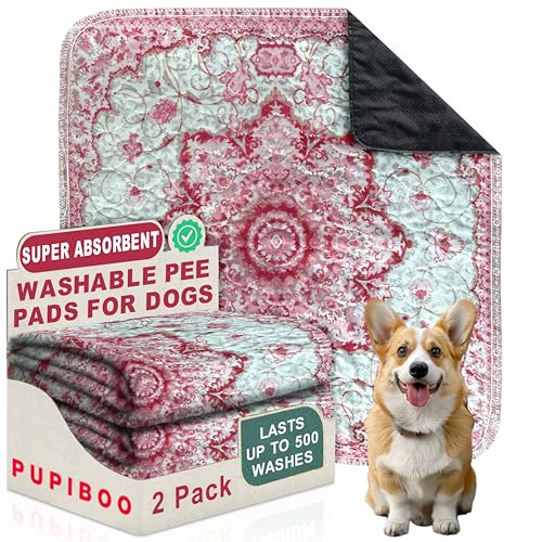 Washable Pee Pads for Dogs - Super Absorbent Reusable Puppy Training Pads - 100% Waterproof, Leak-Proof & Non-Slip Whelping Pads for Pet Housebreaking