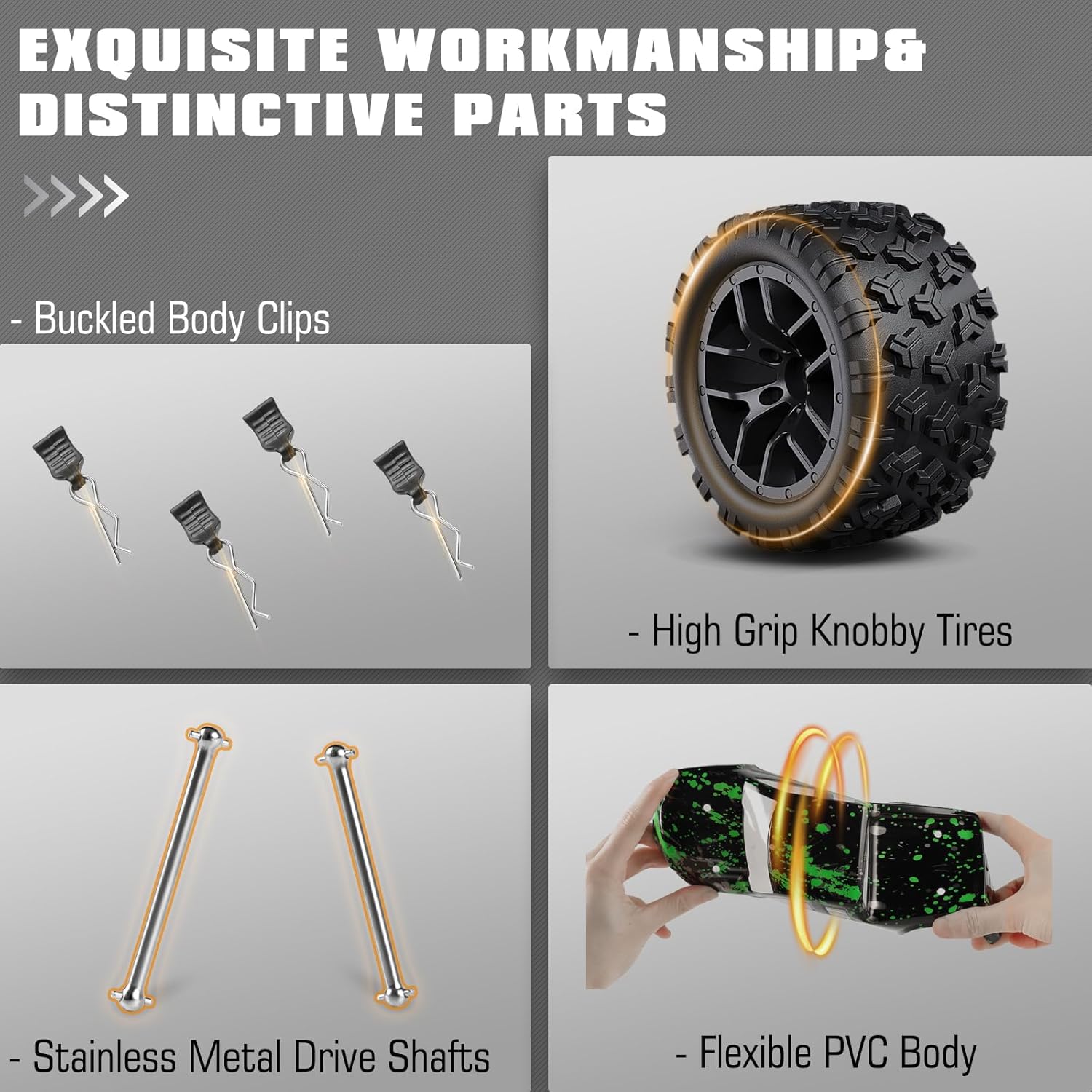 HAIBOXING 1:18 Scale All Terrain RC Car 18859, 36 KPH High Speed 4WD Electric Vehicle with 2.4 GHz Remote Control, 4X4 Waterproof Off-Road Truck with Two Rechargeable Batteries