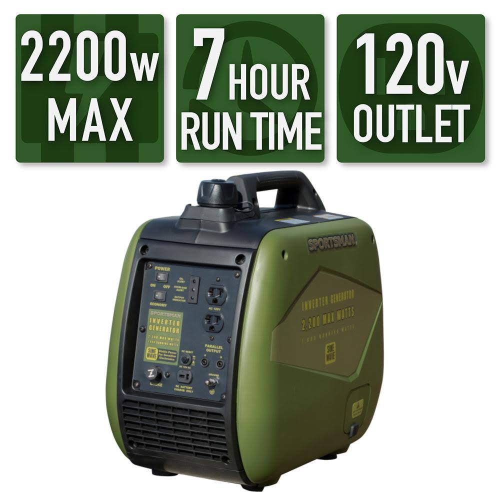 Portable Digital Inverter Generator 2200/1800-Watt Gasoline Parallel Capability
