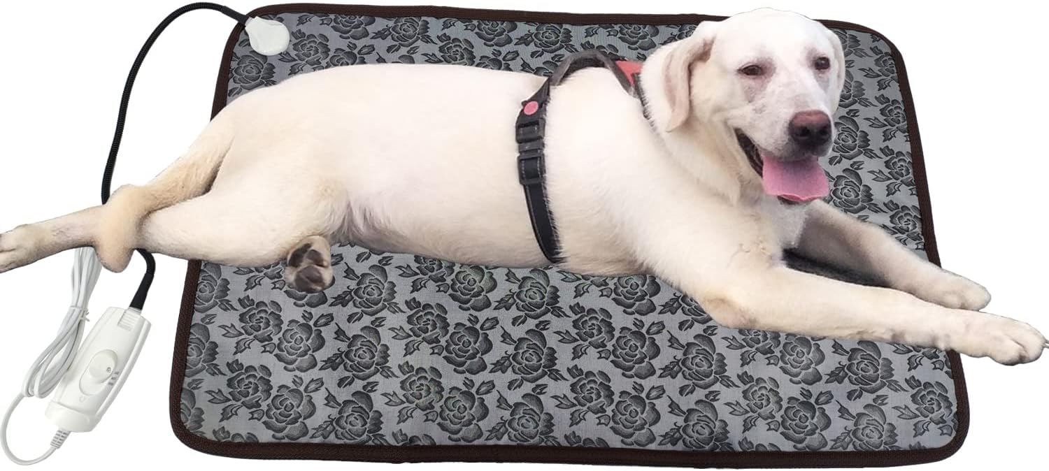 Pet Heating pad Large Heated Dog Bed 34x21 Cat Heating pad Indoor Electric Dog Heating pad Waterproof Heated Dog House mat Easy Clean Pack of 2