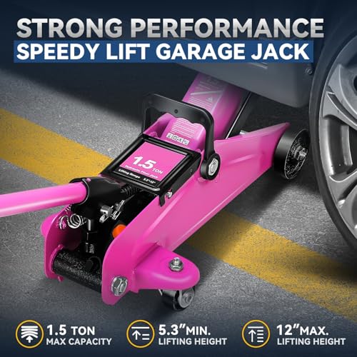 Auto Dynasty 2 Ton Floor Jack, Heavy Duty Steel Hydraulic Car Jack with Single Piston Quick Lift Pump, Hydraulic Racing Floor Jack, Lifting Range 5.1