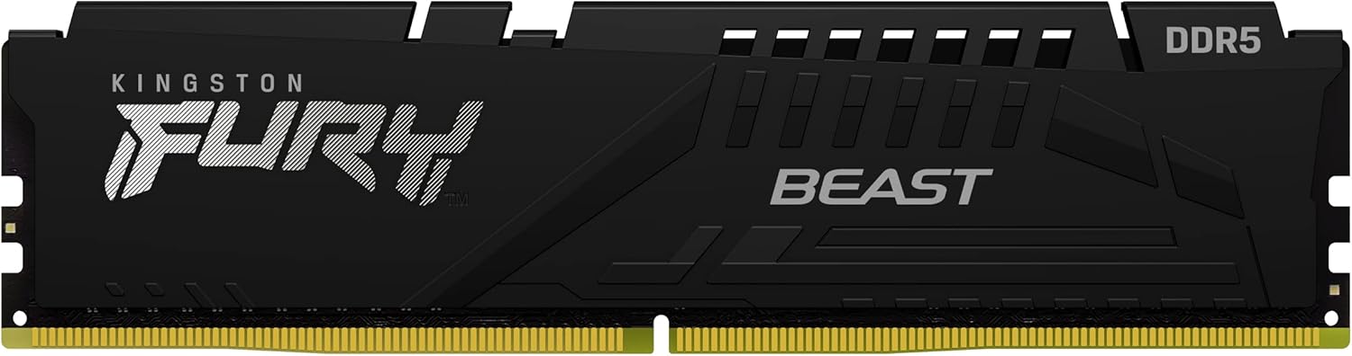 Kingston Technology Fury Beast 32GB (2x16GB) 4800MT/s DDR5 CL38 Kit of 2 Desktop Memory KF548C38BBK2-32, Black