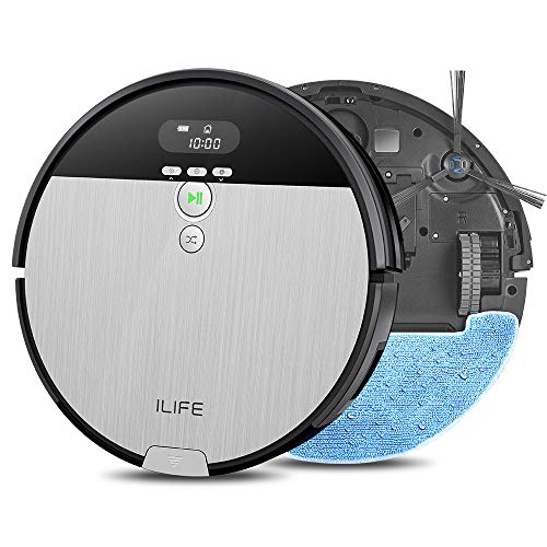ILIFE A12 Pro Robot Vacuum and Mop Combo, Self Emptying Station for 60 Days, LiDAR Navigation, Home Mapping, No-Go Zones, 2.4G WiFi/App/Alexa/Remote Control, for Hard Floors, 110V