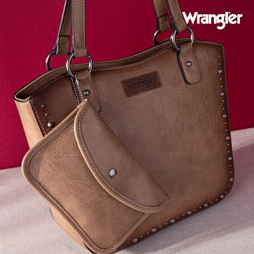 Wrangler Womens Retro Studded Western Hobo Handbag And Wallet Set