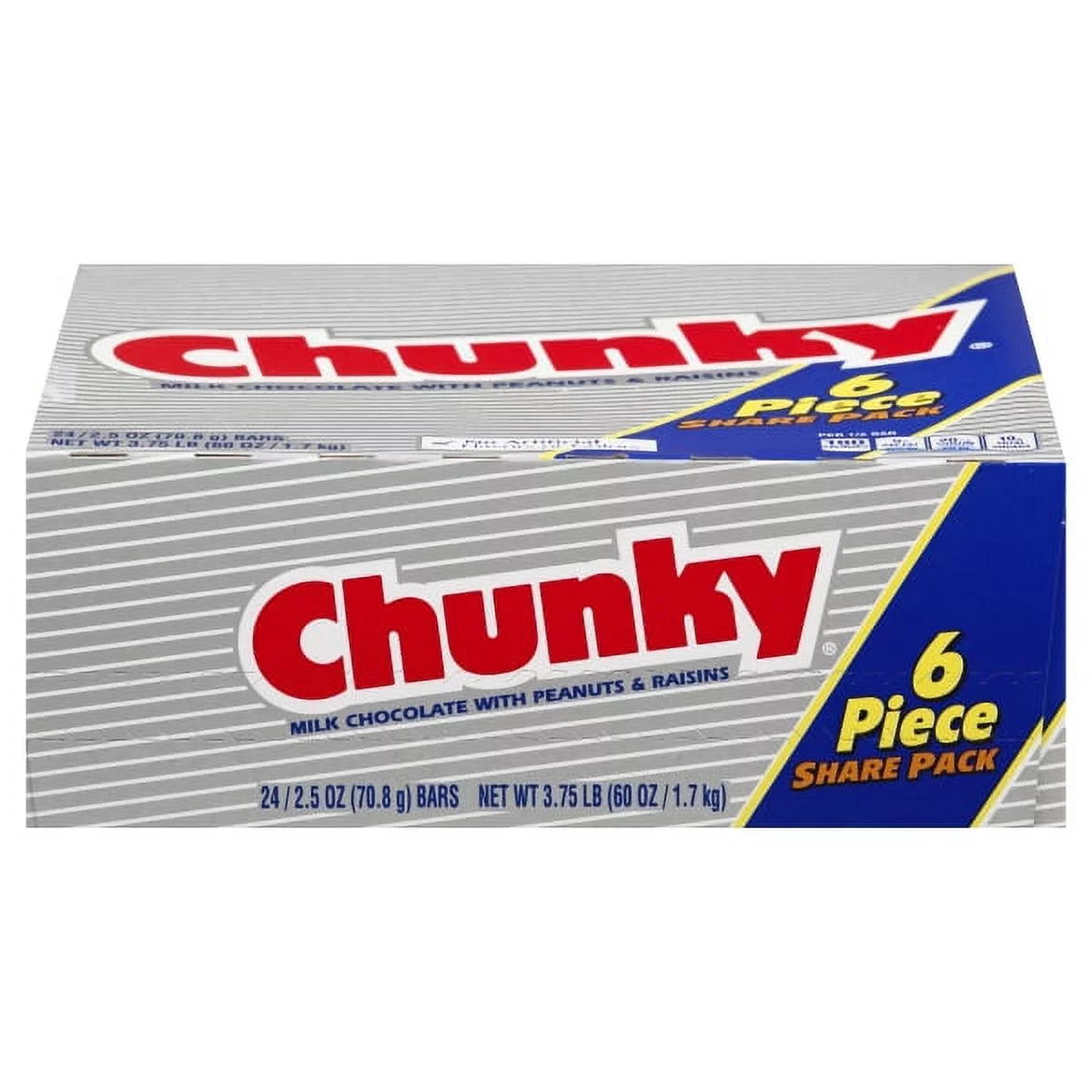 Chunky Share Pack, Bulk Individually Wrapped Milk Chocolate Ferrero Candy Bars, Great for Holiday Stocking Stuffers, 2.5 oz, Pack of 24